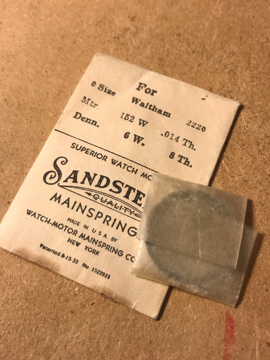 Sandsteel Mainspring No. 2220 for 0s Waltham - Steel