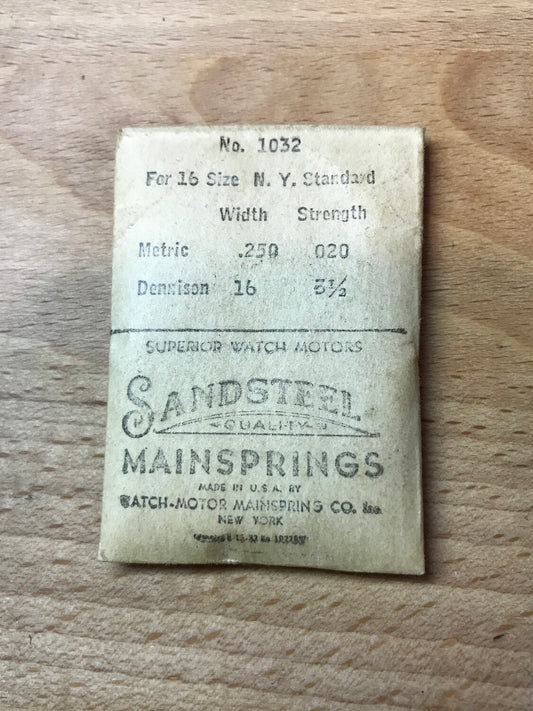 Sandsteel Mainspring for 16s N.Y. Standard No. 1032 - Steel