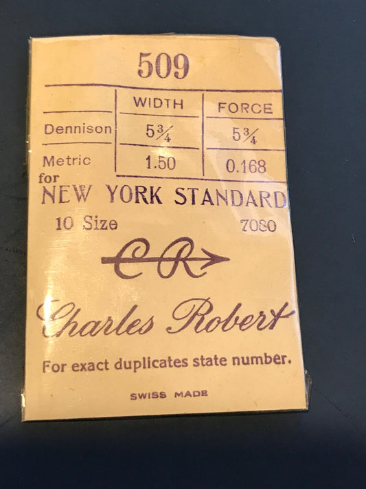 CR Mainspring 509 for N.Y. Standard 10s No. 7080 - Steel