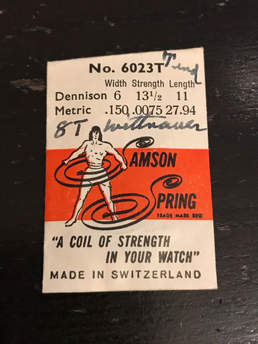 Samson Mainspring No 6023T for Wittnauer caliber 8T - Steel