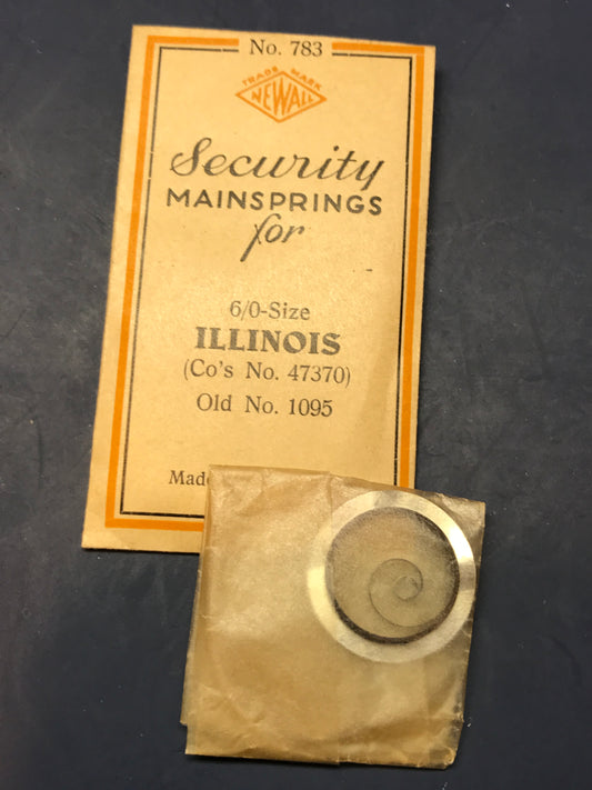 Newall Security #783 Mainspring for Illinois 6/0s Factory No. 47370 - Steel