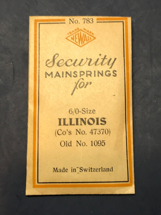 Newall Security #783 Mainspring for Illinois 6/0s Factory No. 47370 - Steel