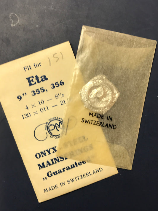 PM Mainspring for Eta caliber 355 & 356 - ONYX Steel