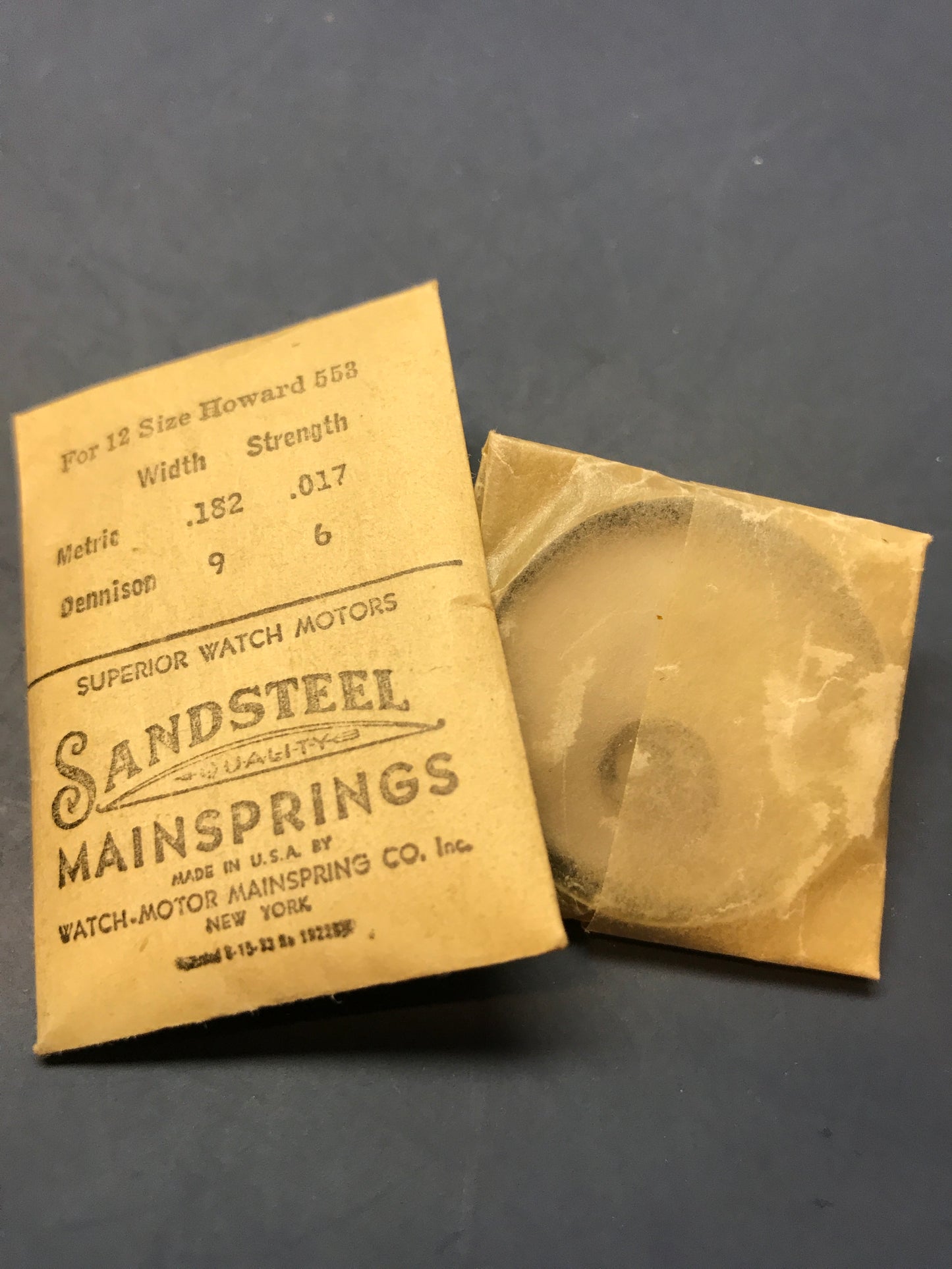 Sandsteel Mainspring for Howard 12s #553 - Steel