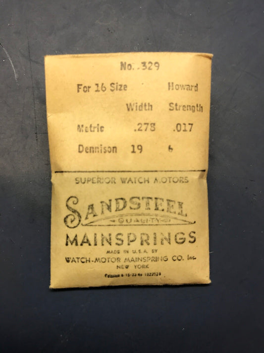 Sandsteel Mainspring for Howard 16s #329 - Steel