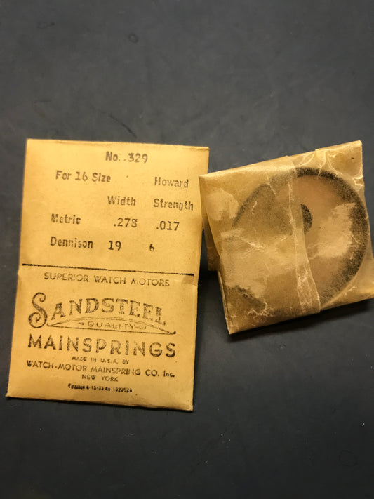 Sandsteel Mainspring for Howard 16s #329 - Steel