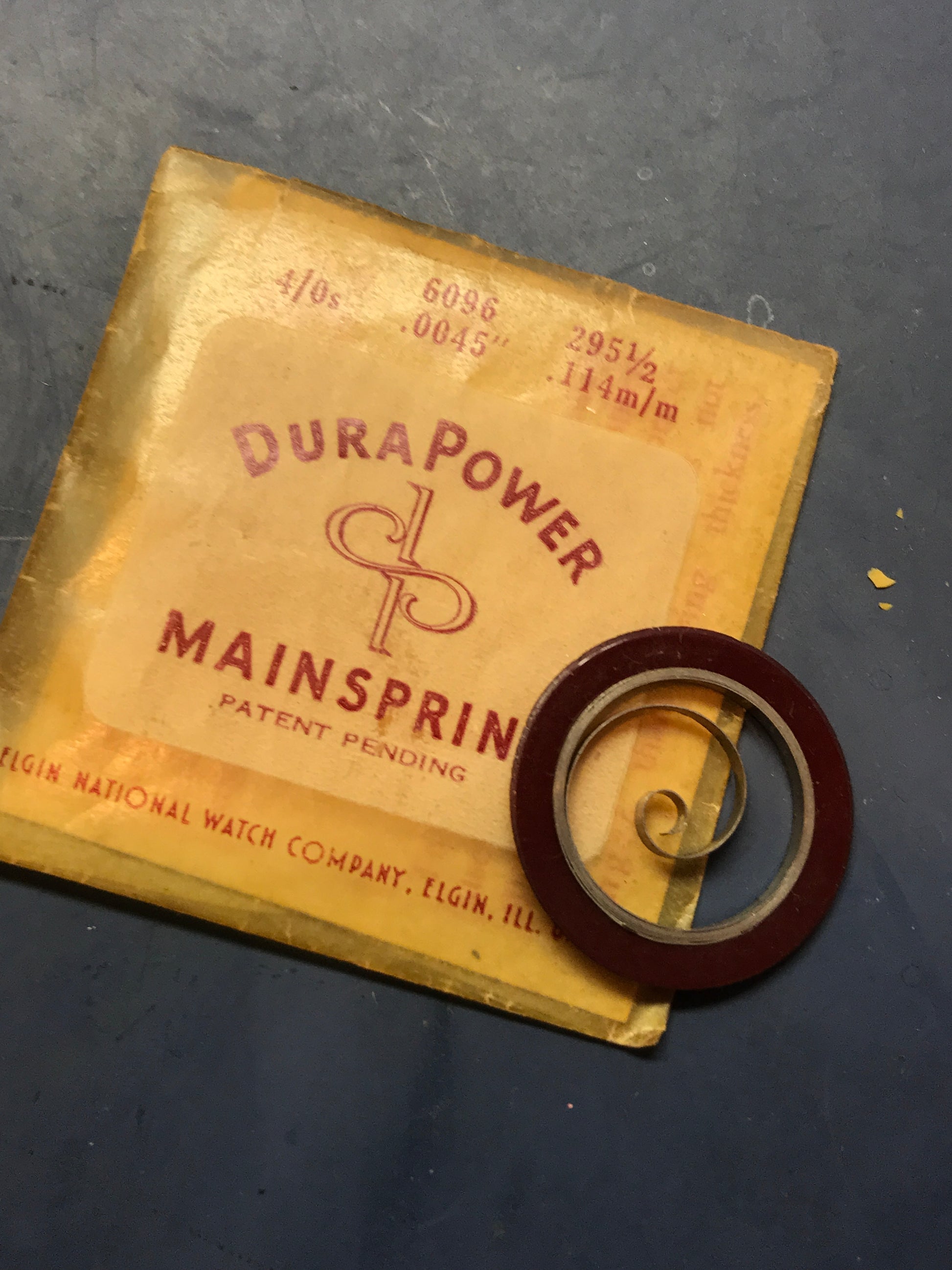 Elgin Factory DuraPower Mainspring for 4/0s No. 6096 - Alloy