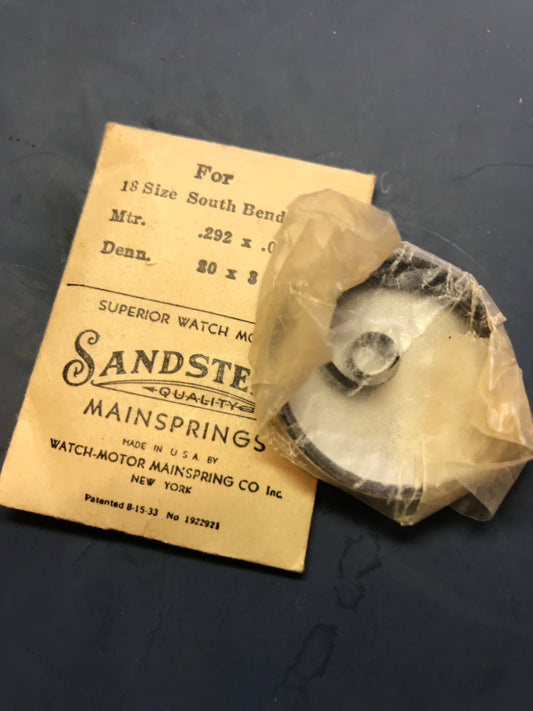 Sandsteel Mainspring - South Bend 18s #29528 - Steel