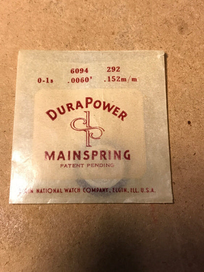 Elgin Factory Mainspring for 0s No. 6094 (825) - Alloy