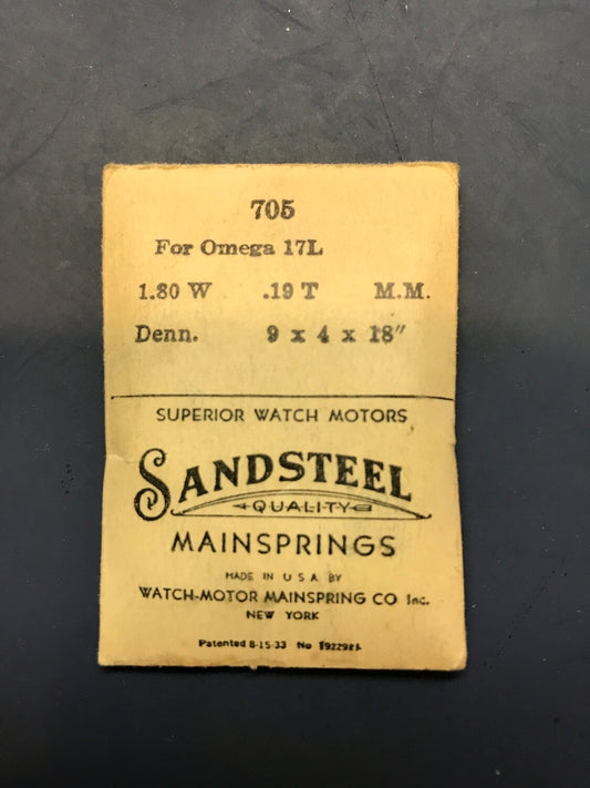 Sandsteel Mainspring #705 for Omega Caliber 39 Chrono - Steel
