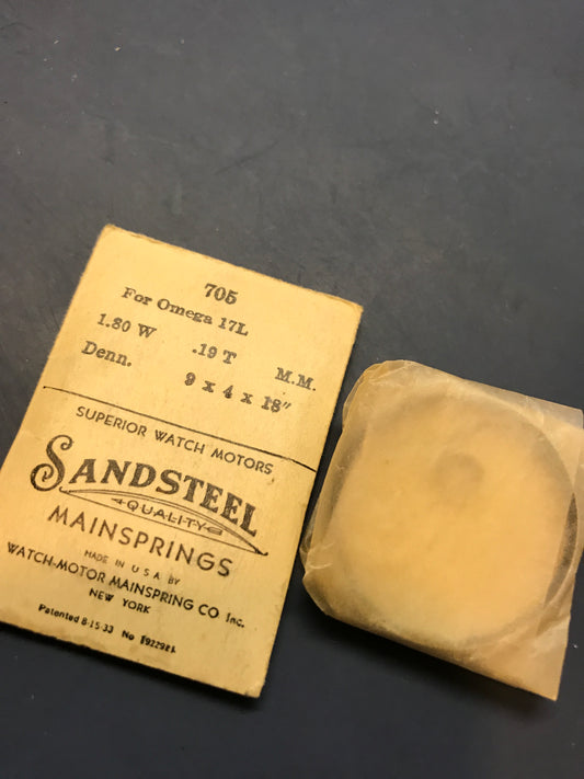 Sandsteel Mainspring #705 for Omega Caliber 39 Chrono - Steel