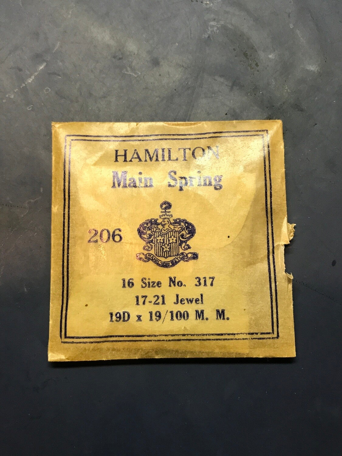 Hamilton Factory 16s Mainspring Factory No. 317 - Steel