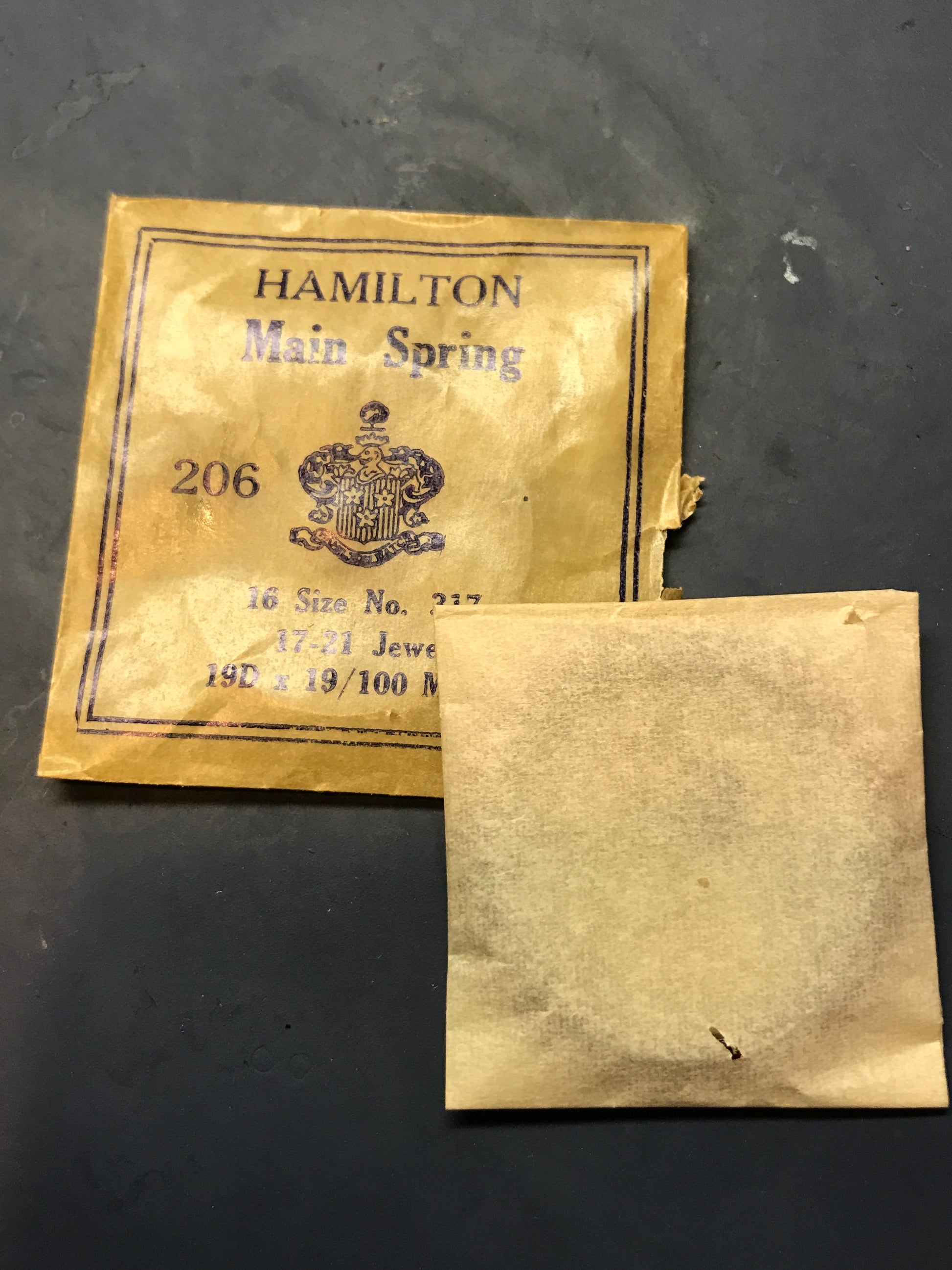 Hamilton Factory 16s Mainspring Factory No. 317 - Steel