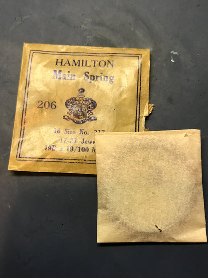 Hamilton Factory 16s Mainspring Factory No. 317 - Steel