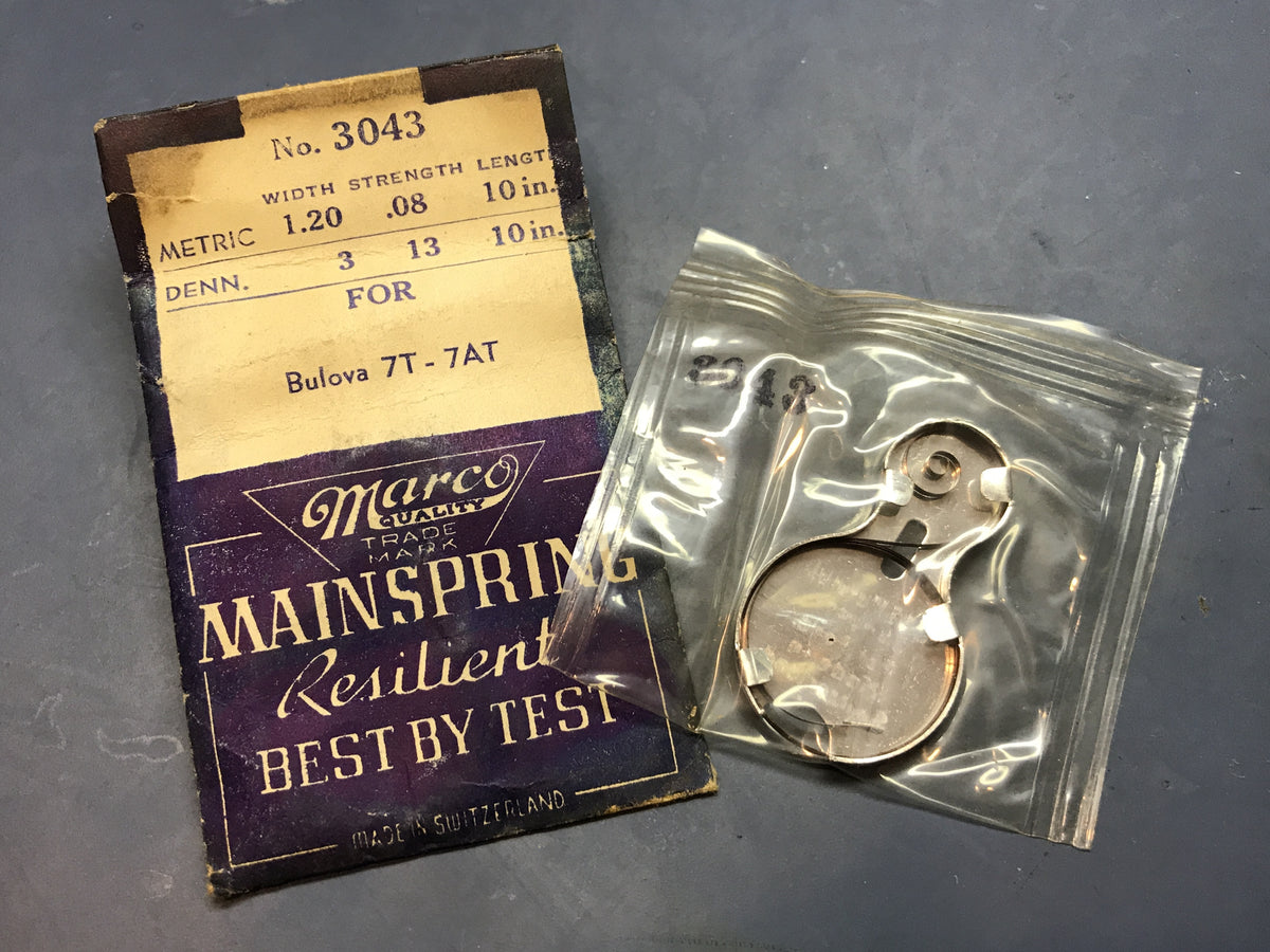 Marco Mainspring No. 3043 for Bulova caliber 7T & 7AT - Steel