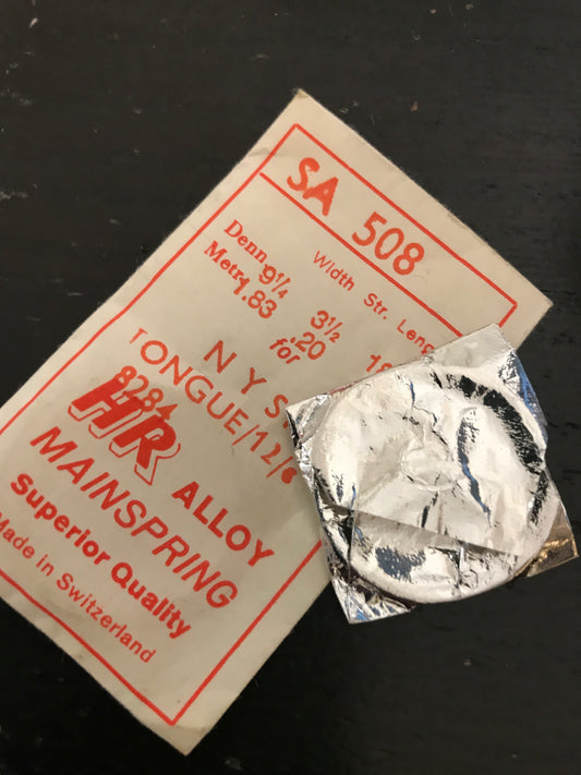 HR Mainspring SA508 for 12s NY Standard Factory No. 4284 - Alloy