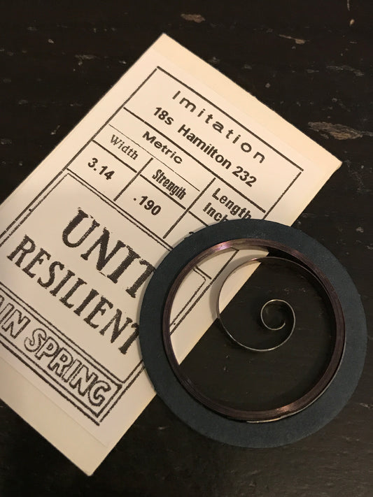 Mainspring for Hamilton 18s Factory No. 232 - Steel