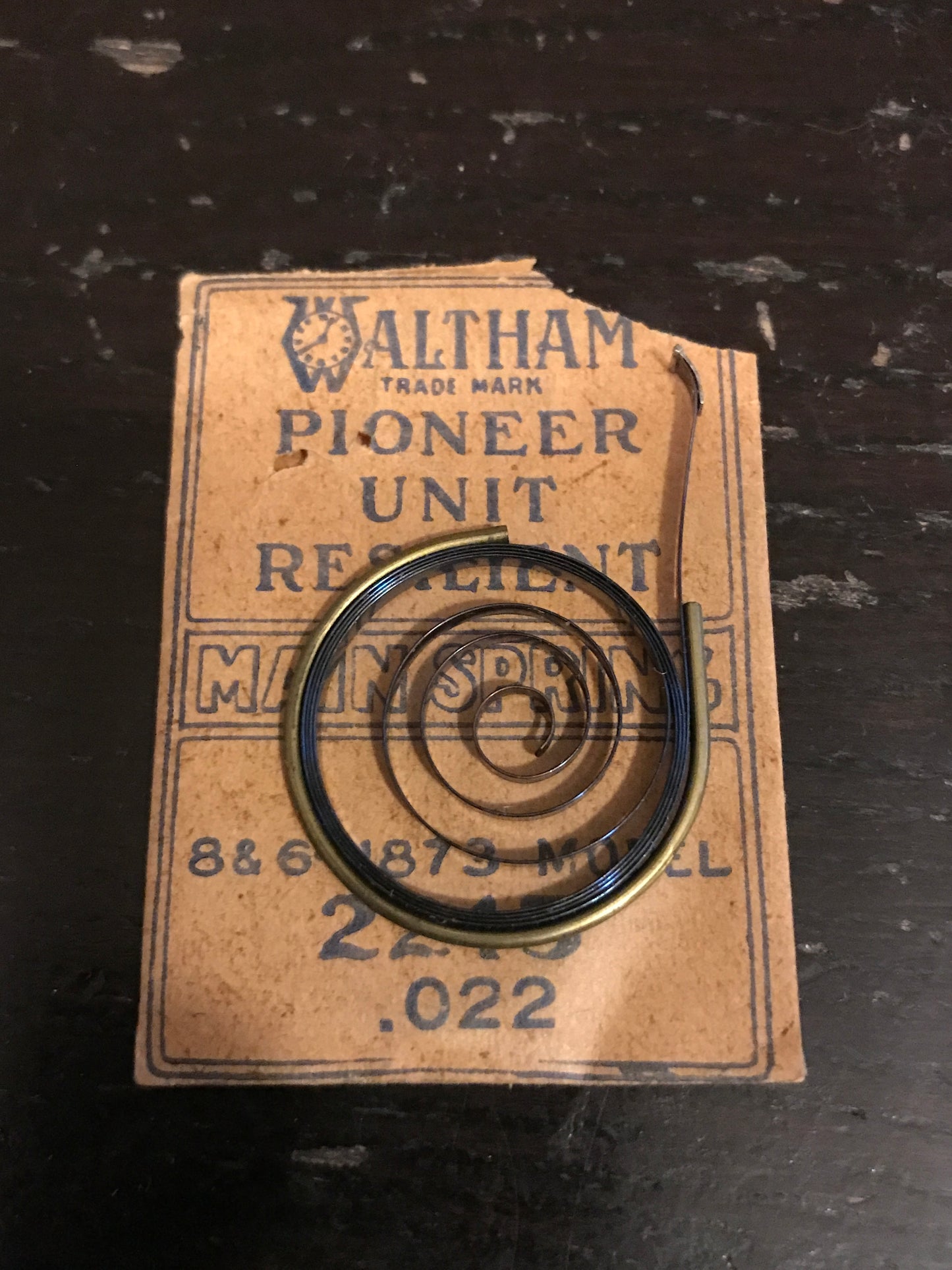 Waltham Factory Mainspring for 6s & 8s 1873 Model No. 2215 - Steel