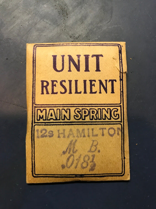Hamilton 12s Mainspring #1228 Made by Waltham - Steel