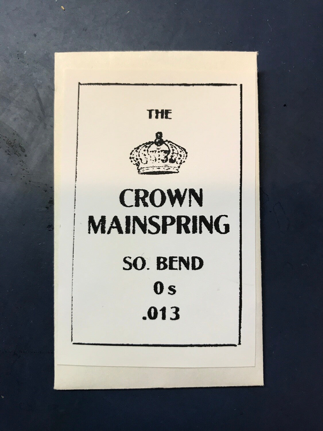 The Crown Mainspring for South Bend 0s No. 32528 - Steel