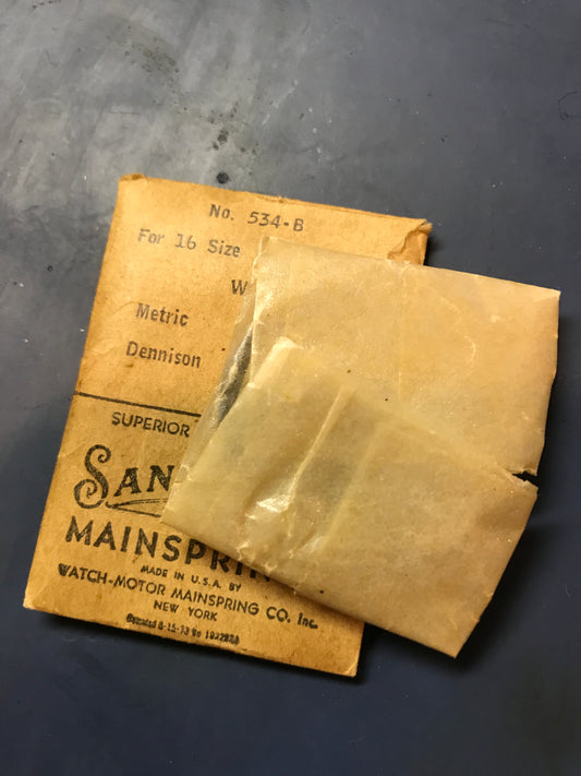 Sandsteel Mainspring for Hamilton 534B for 16s - Steel