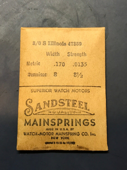 Sandsteel Mainspring for Illinois 3/0s #47359 - Steel