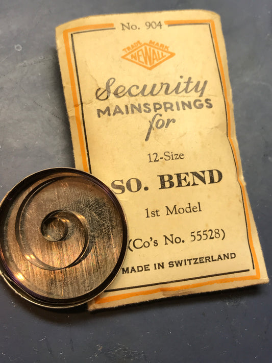 Newall Security Mainspring #904 for 12s South Bend No. 55528 - Steel