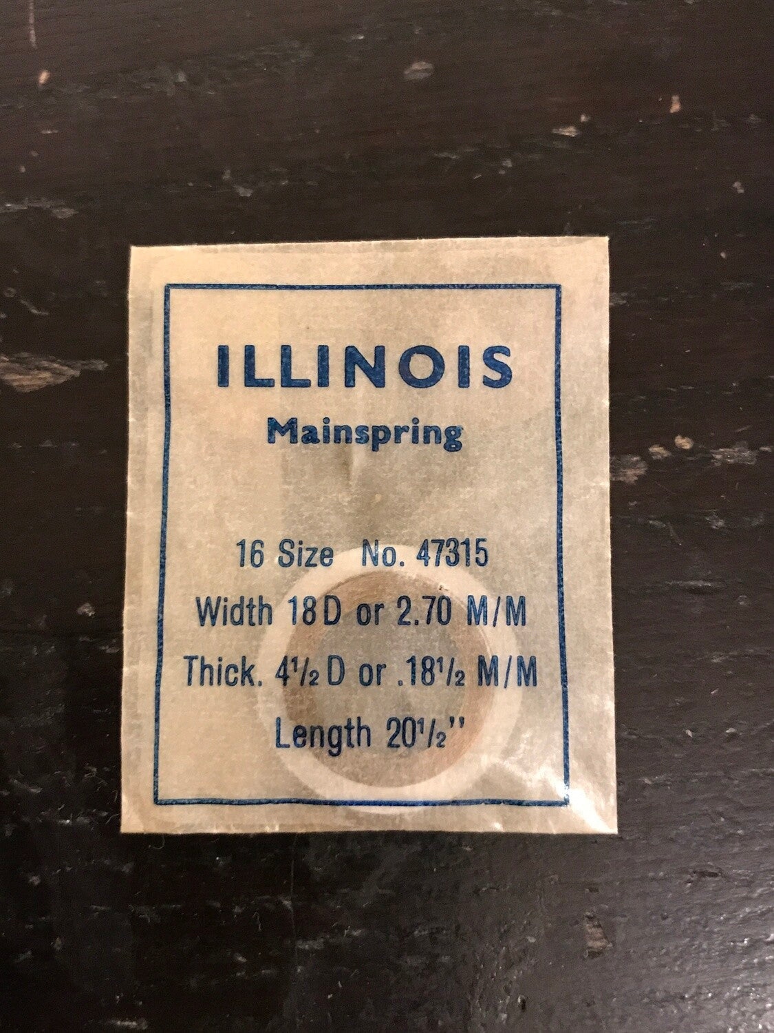 Illinois Factory Mainspring #47315 for 16s movements - Steel