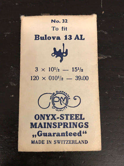 PM Mainspring for Bulova caliber 13AL & 13A - Steel