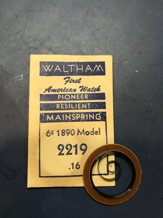 Waltham Factory Mainspring for 6s 1890 Model No. 2219 - Steel
