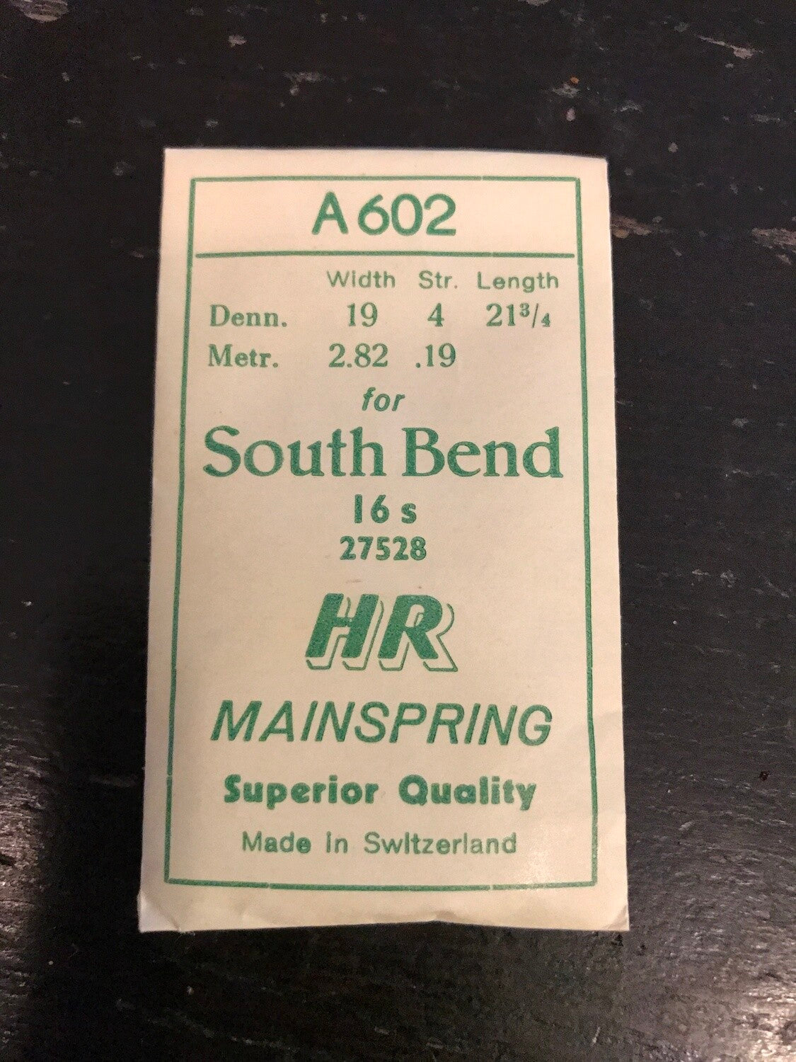 HR Mainspring A602 for South Bend 16s No. No. 27528 - Steel
