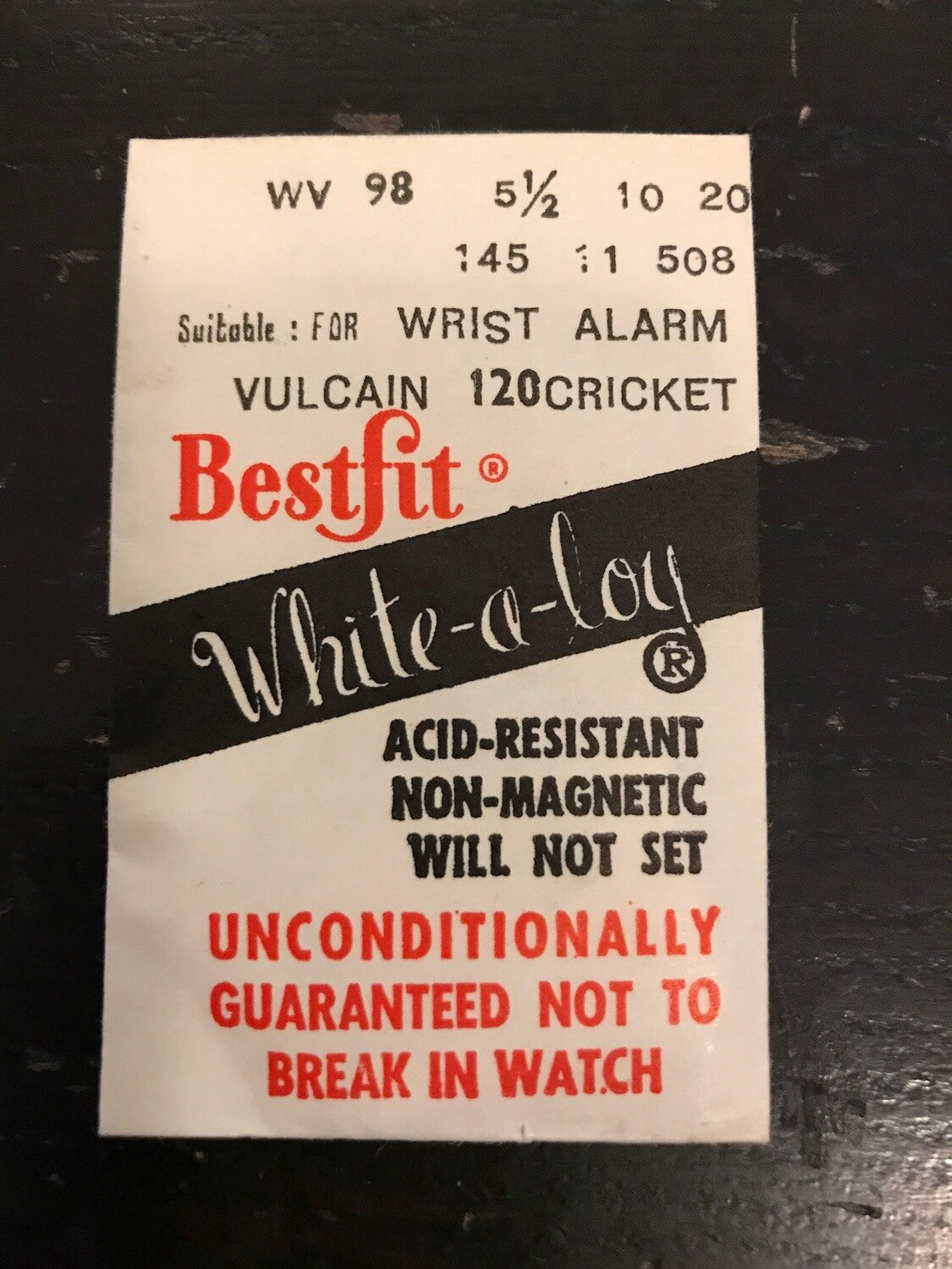 BESTFIT Mainspring WV98 for Vulcain caliber 120 Wrist Alarm - Alloy