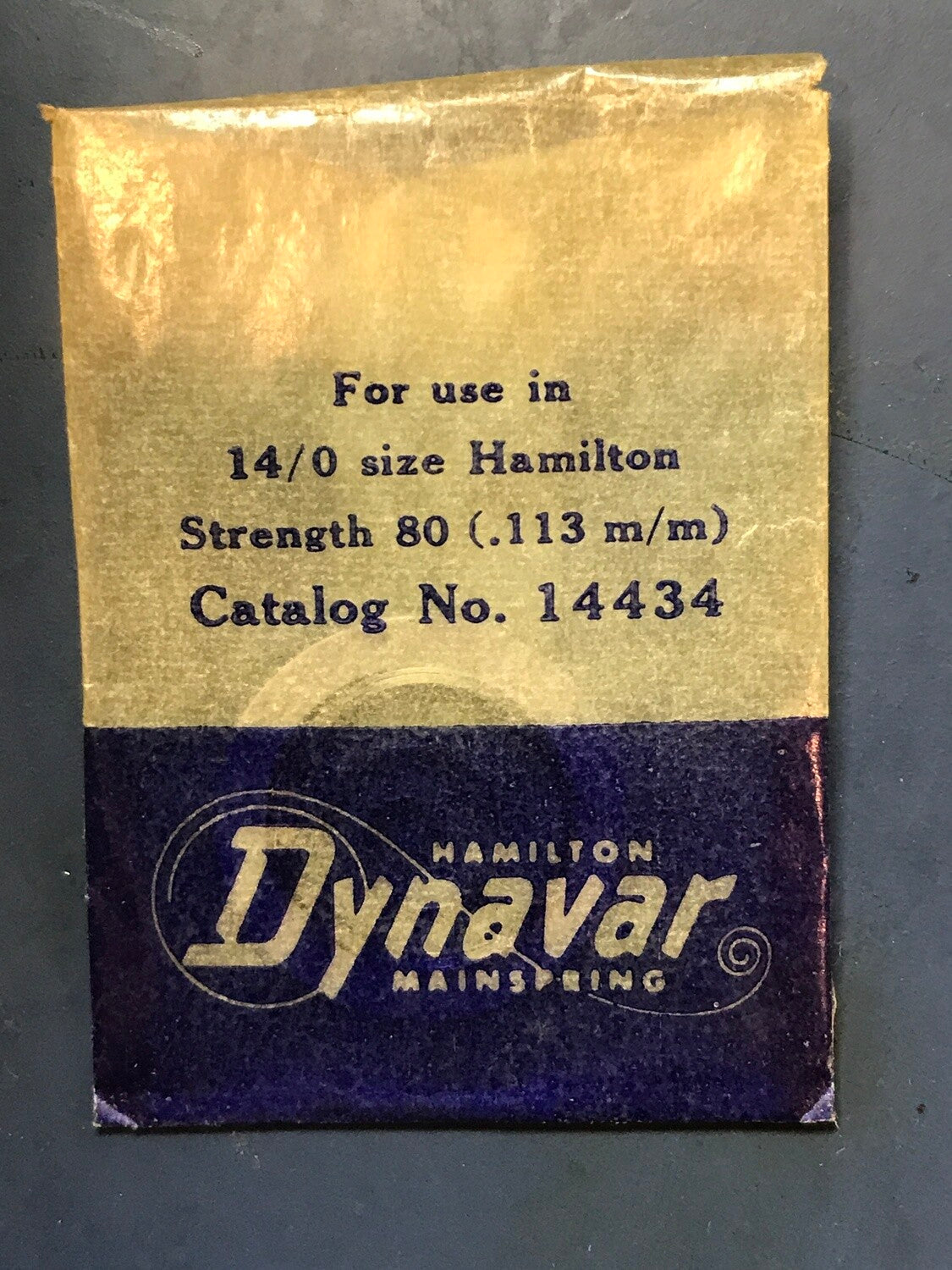 Hamilton Dynavar 14/0s Factory Mainspring #14434 - Alloy