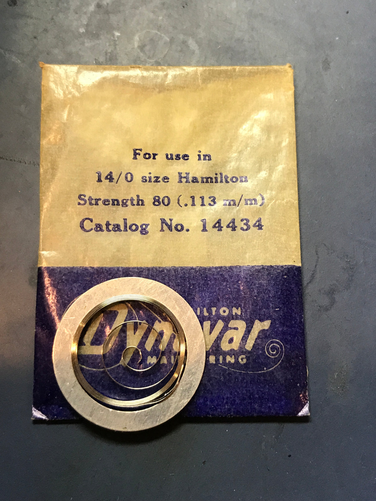 Hamilton Dynavar 14/0s Factory Mainspring #14434 - Alloy