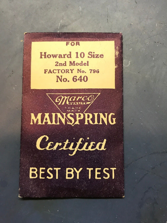 Marco Mainspring No.640  for Howard 10s #796 - Steel