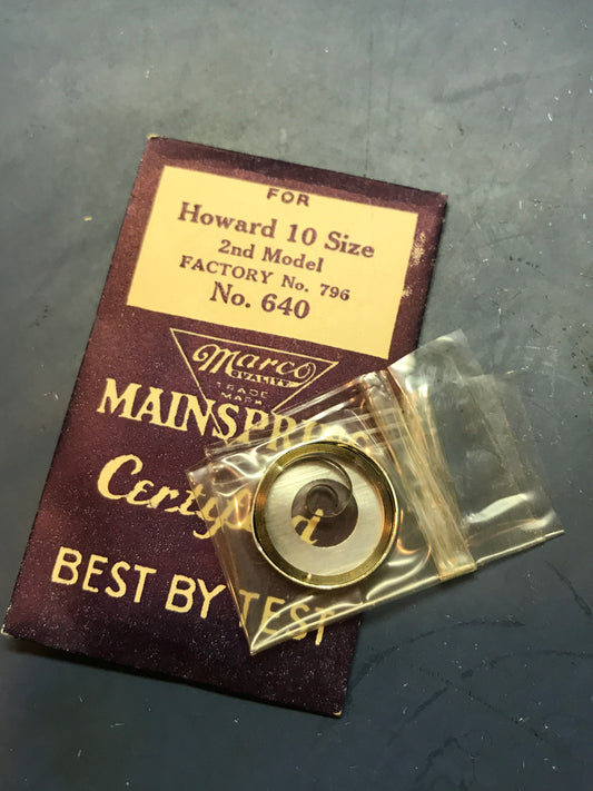 Marco Mainspring No.640  for Howard 10s #796 - Steel