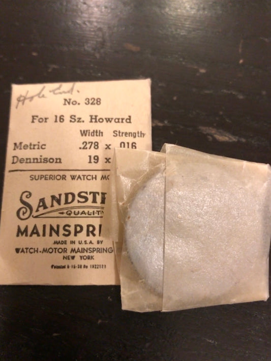 Sandsteel Mainspring for Howard 16s Factory No. 328 - Steel