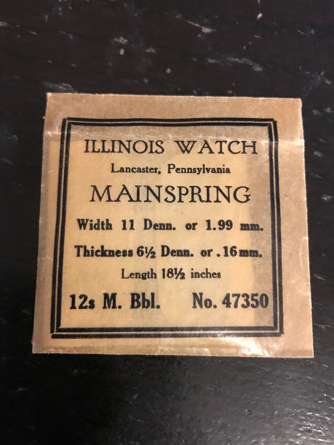 Illinois Factory Mainspring #47350 for 12s movements - Steel