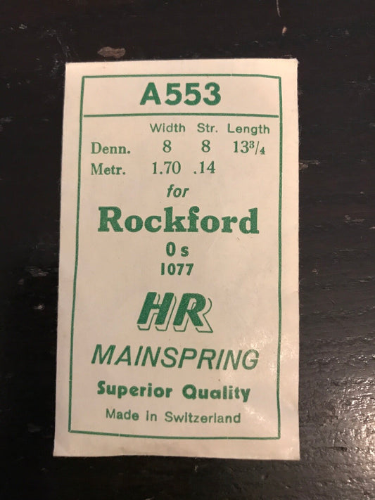 HR Mainspring A553 for 0s Rockford #1077 - Steel