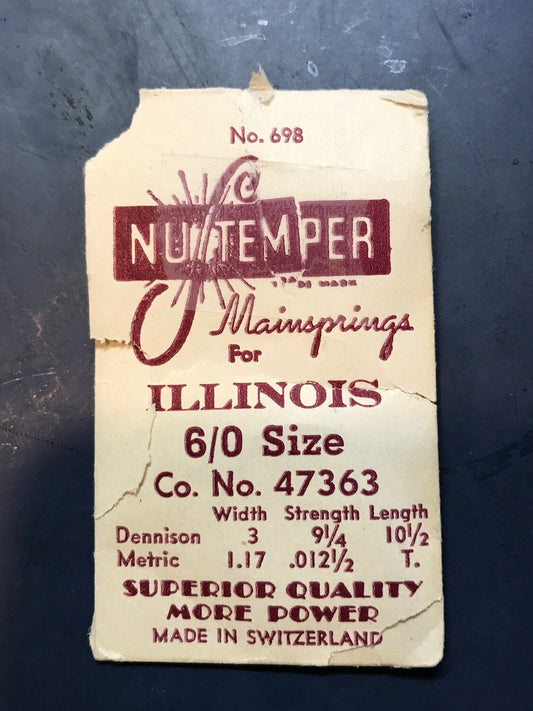 NuTemper Mainspring for Illinois 6/0s #47363 - Steel