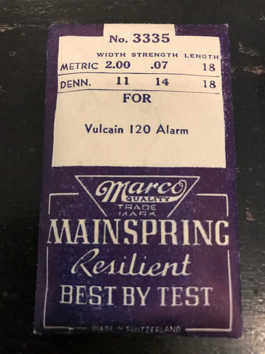 Marco Mainspring #3335 for Vulcain Cricket caliber 120 Wrist Alarm - Steel