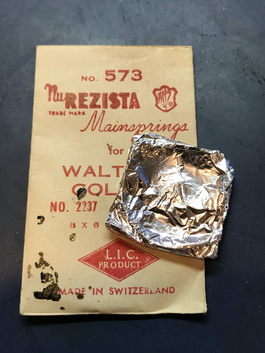 NuRezista Mainspring #573 for Waltham 12s Colonial 1924 Factory No. 2237 - Steel