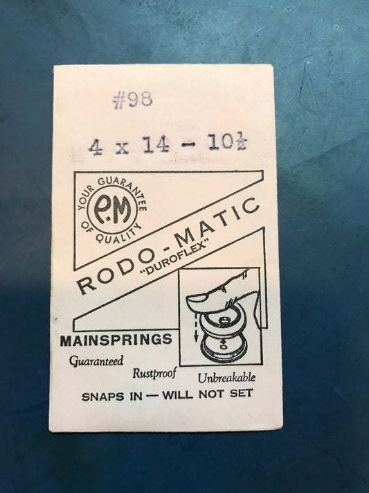 PM RODO-MATIC Mainspring #98 for Bulova 6WM & Wittnauer 3A - Alloy