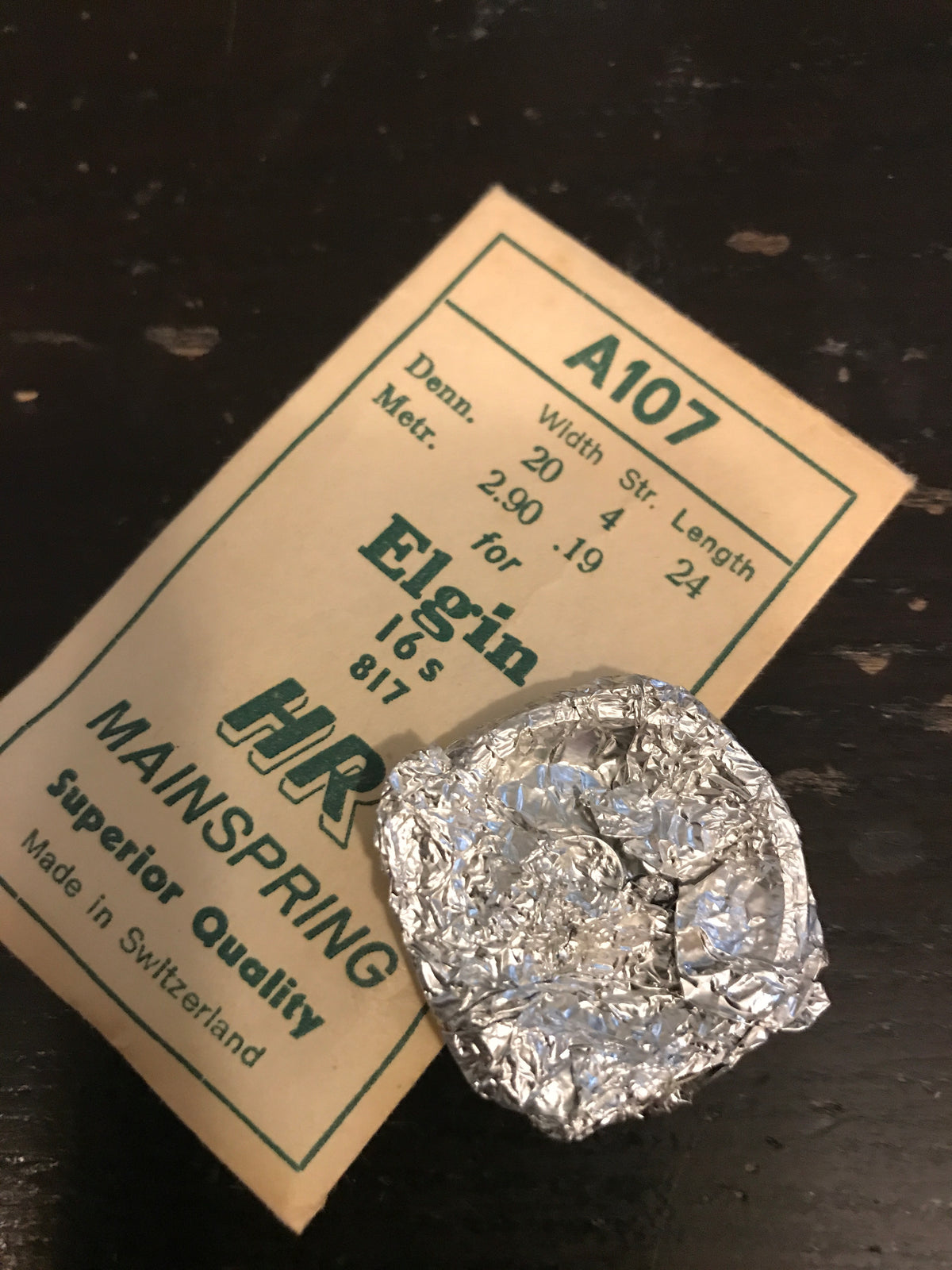 HR Mainspring A107 for 16s Elgin #817 - Steel