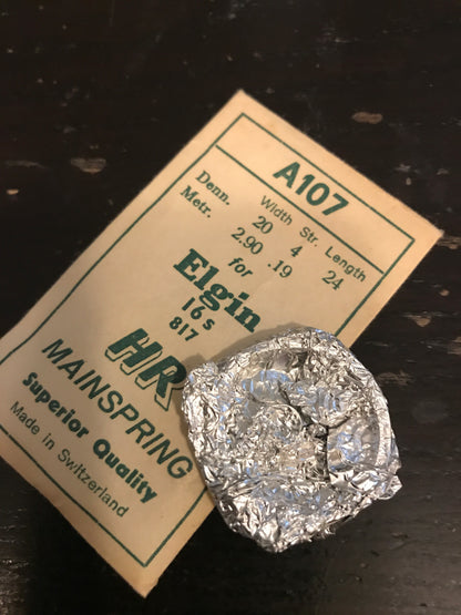HR Mainspring A107 for 16s Elgin #817 - Steel