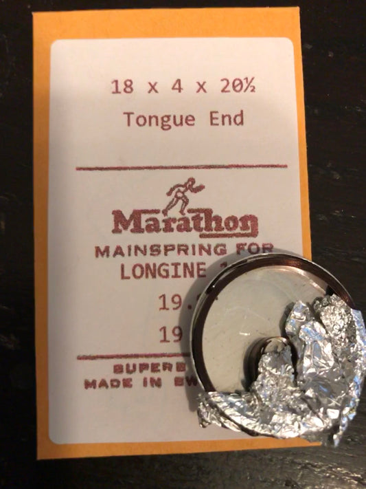 Marathon Mainspring for Longines caliber 19.95 & 19.96 - Steel
