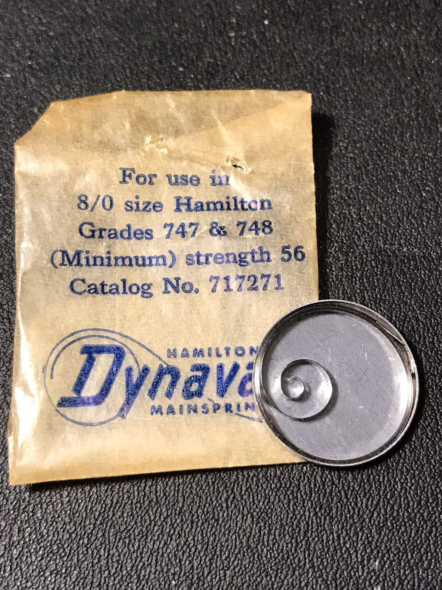 Hamilton Factory Dynavar Mainspring for 8/0s Hamilton No. 717271 - Alloy