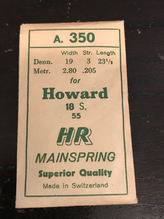 HR Mainspring A350 for Howard 18s #55 - Steel