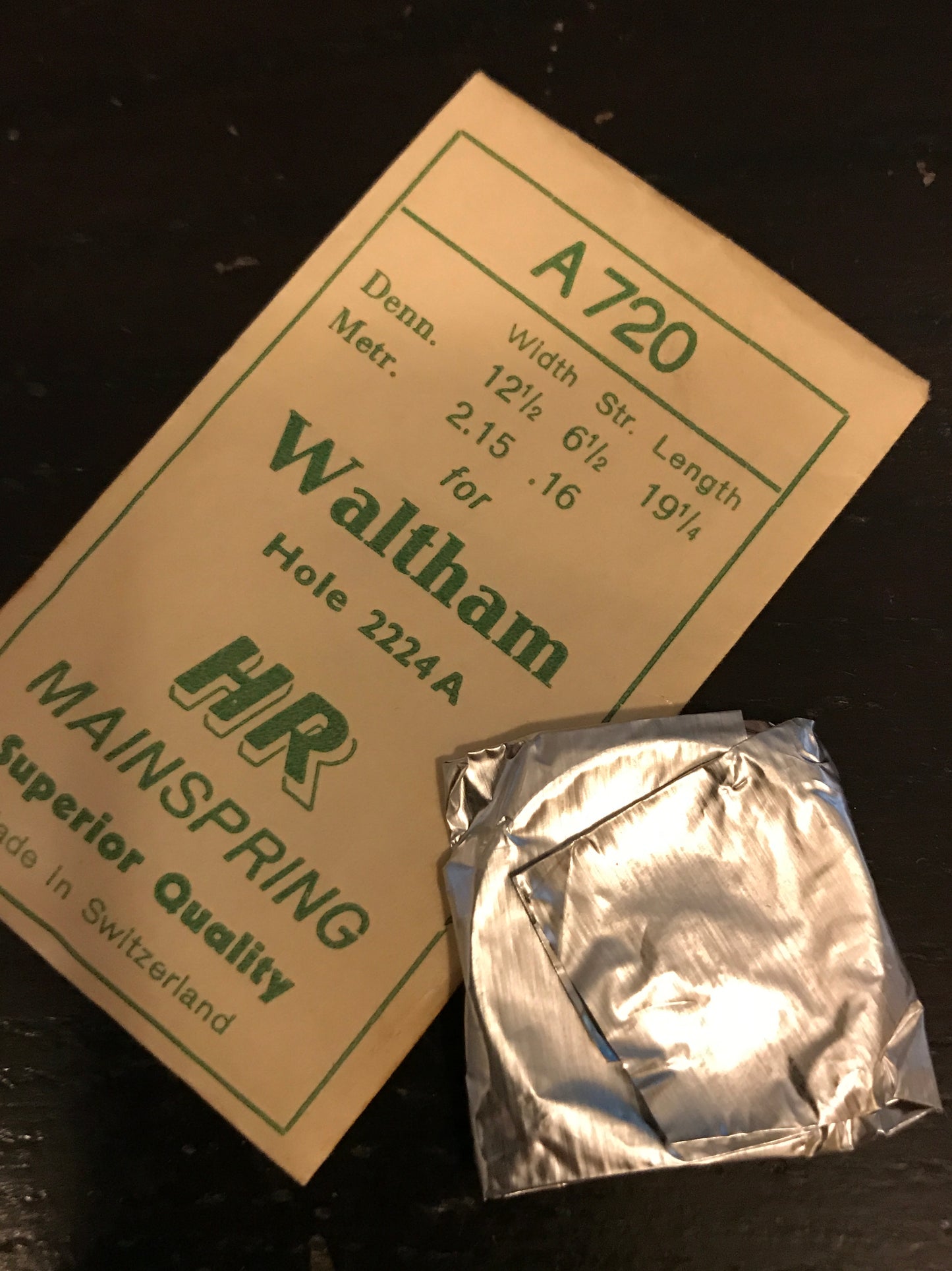 HR Mainspring A720 - for Waltham 12s No. 2224A - Steel
