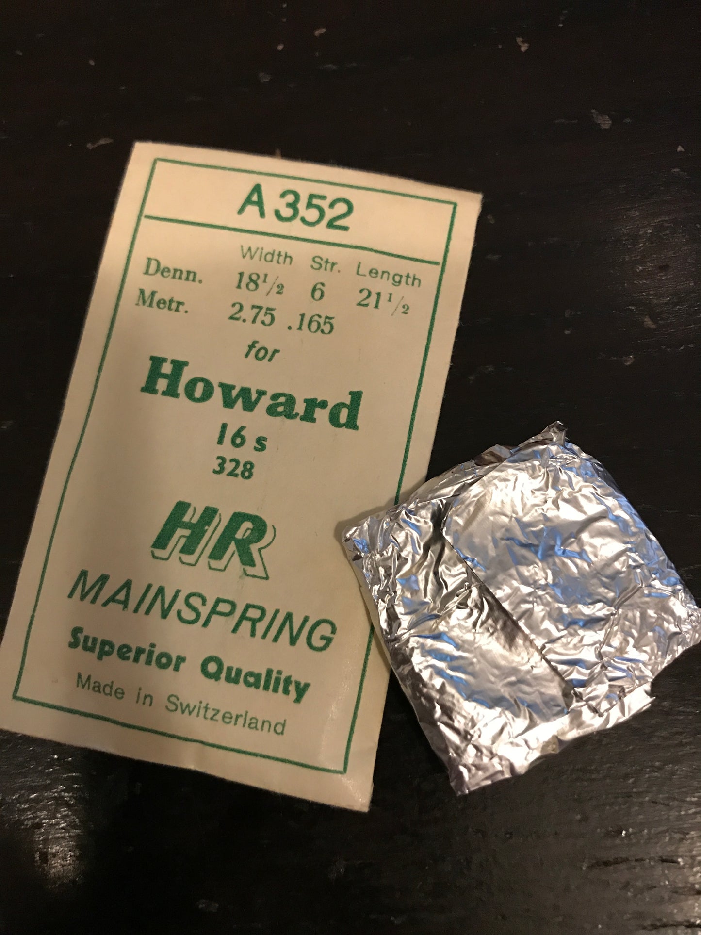 HR Mainspring A352 for Howard 16s #328 - Steel